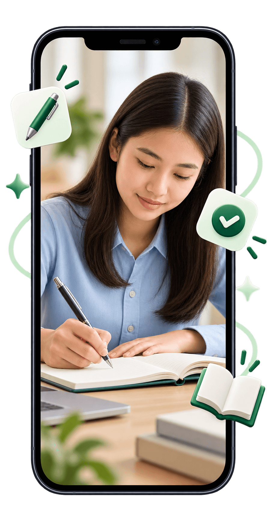A student starting a learning session